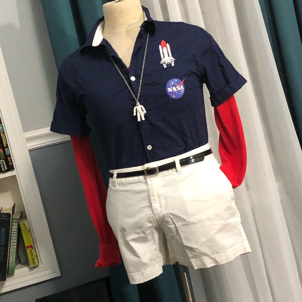 Blue NASA button down